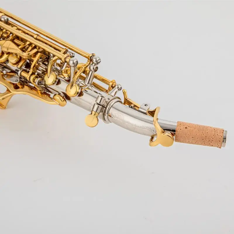 SC-9937 Bb Soprano Saxophone Silver Plated A golden key Brass Professional Woodwind Instrument B Flat Sax