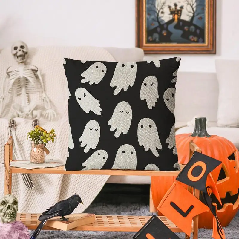 

Halloween Pillow Cover Linen Cushion Case Durable Halloween Cushion Pouch Halloween Pillow Protector For Bed Sofa Home Chair