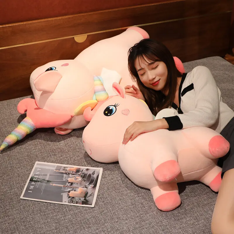 Unicorn Plush Toy Standing Rainbow Unicorn Plush Pillow Home Decoration Children's Toys Birthday Gift plush toy