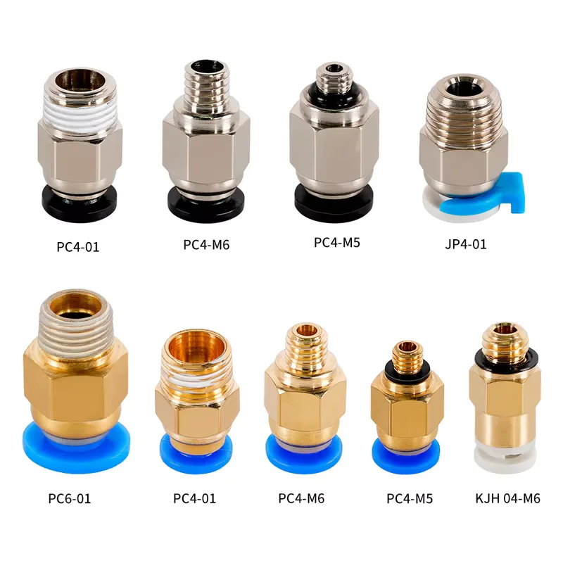 Pneumatische Anschlüsse für 3D-Drucker-Teile Bowden Schnellkupplung 1,75/3mm Rohr PC4 M6 M10 Armaturen PTFE-Schlauch 2/4mm