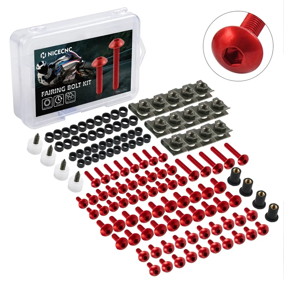 Kit 175 Vis Moto M5 M6 - Pour Carénage Honda CBR954RR 2002-2003 - Aluminium