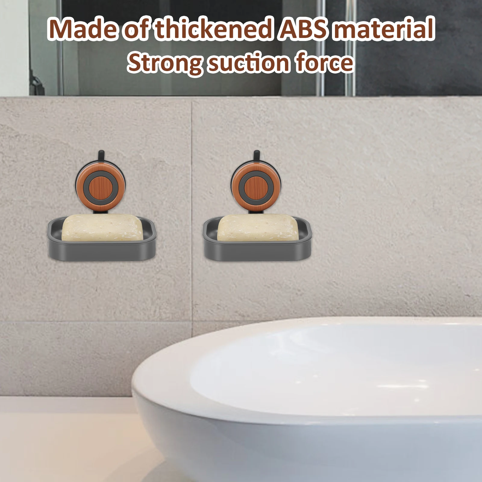 2 Pcs Suction Cup Soap Dish Single/Double Layer Shower Soap Holder with Drainage Hole No Drilling Wall Mounted Sponge Holder