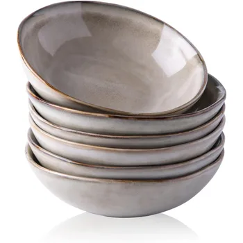 of 6 Ceramic Pasta & SetDinner Bowls,Dishwasher/Oven/Microwave Safe 1