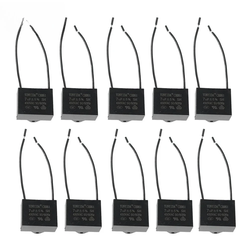 1/5PCS CBB61 Capacitors 450V Fan Starting Capacitors 0.8-10UF Run Capacitors CBB for Fan Motors Electrical Equipment