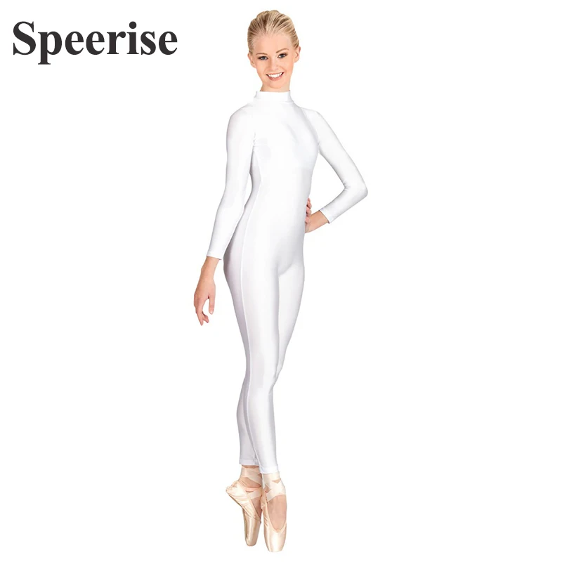 

Adult Women Turtle-neck Dance Unitard Lycra Long Sleeve Jumpsuit Spandex Dance Suit One-piece Costumes Men Gymnastic Clothing