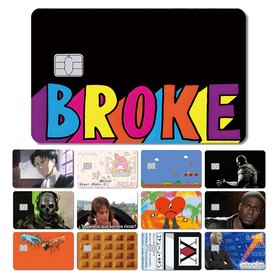 1pc Front Anime Quote Heart Spain Debit Card Credit Card Bus Card Waterproof and Anti-Scratch Protective Sticker