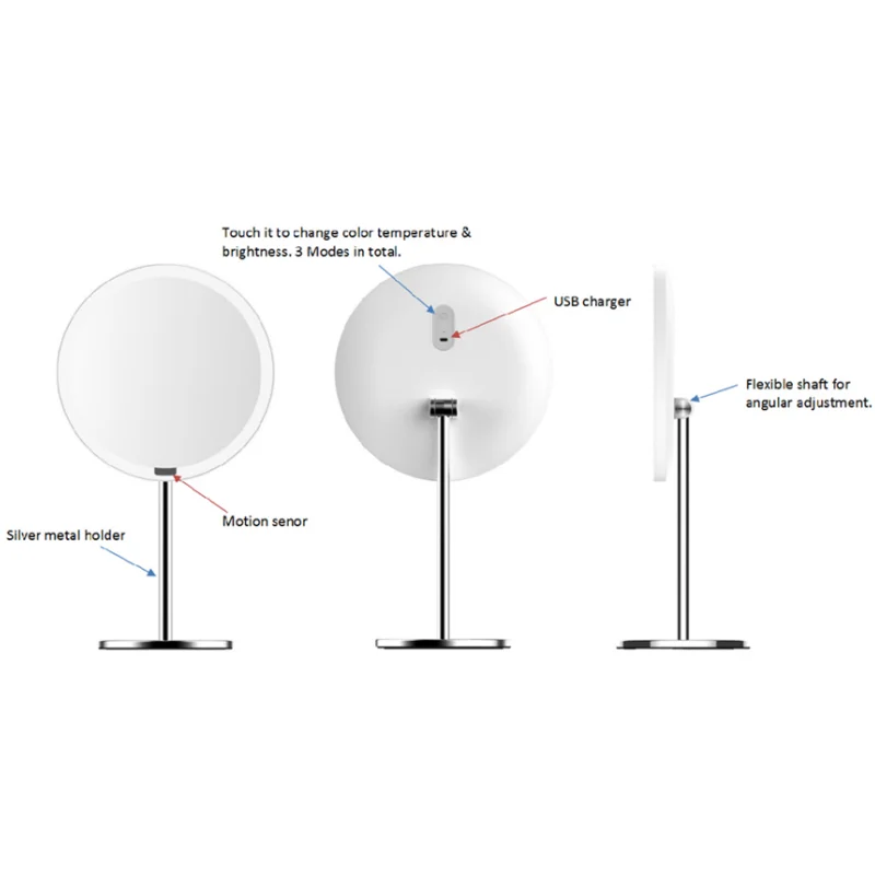 Yeelight Makeup Mirror LED Illumination Mirror Smart Face Sensing 7 Inch HD Ra95 Graphics Tone Light 3 Usage Modes