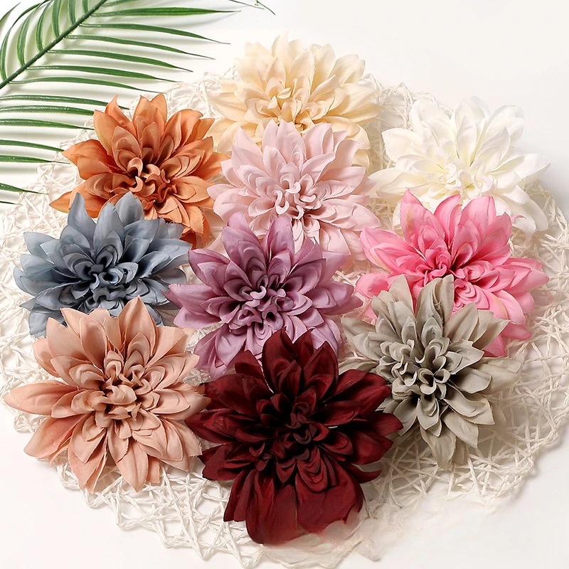 

[10PCS] 12CM Dahlia Artificial Flower Head Diy Wreath Accessories Clothing Accessories Wedding Decoration Silk Flowers