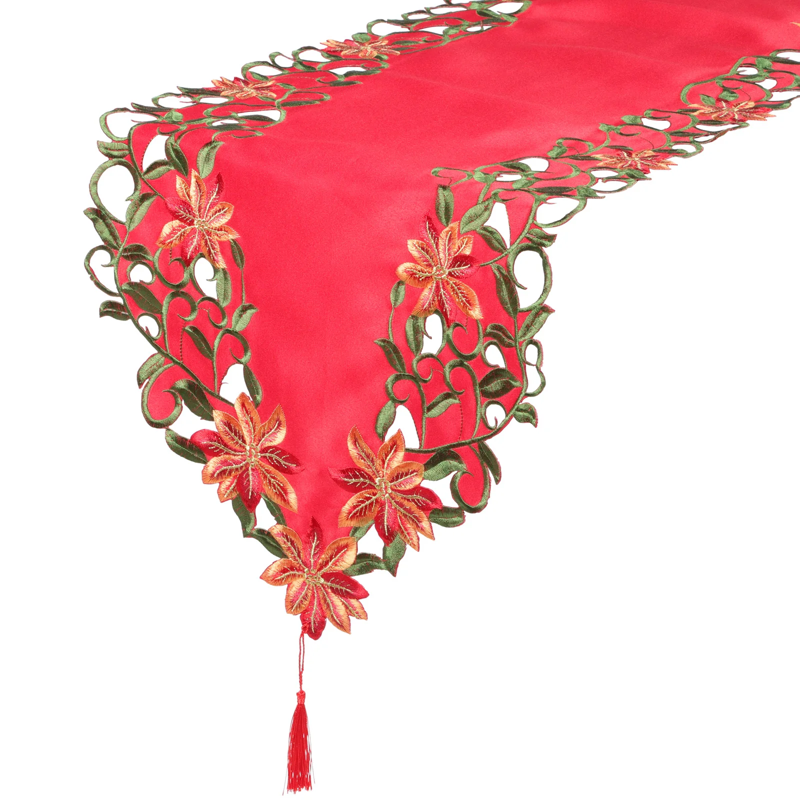 

X cm Christmas Embroidery Table Runner Festival Table Cover Christmas Tablecloth Party Decoration Home Table Decor