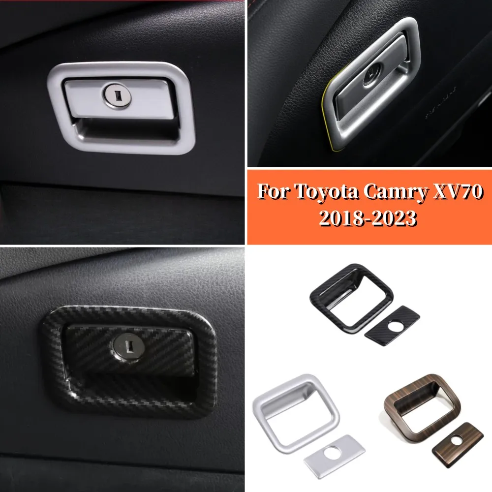 

ABS Plastic Stickers Car Co-pilot Copilot Storage Glove Box Handle Frame Cover For Toyota Camry 70 XV70 2018-2023 Accessories