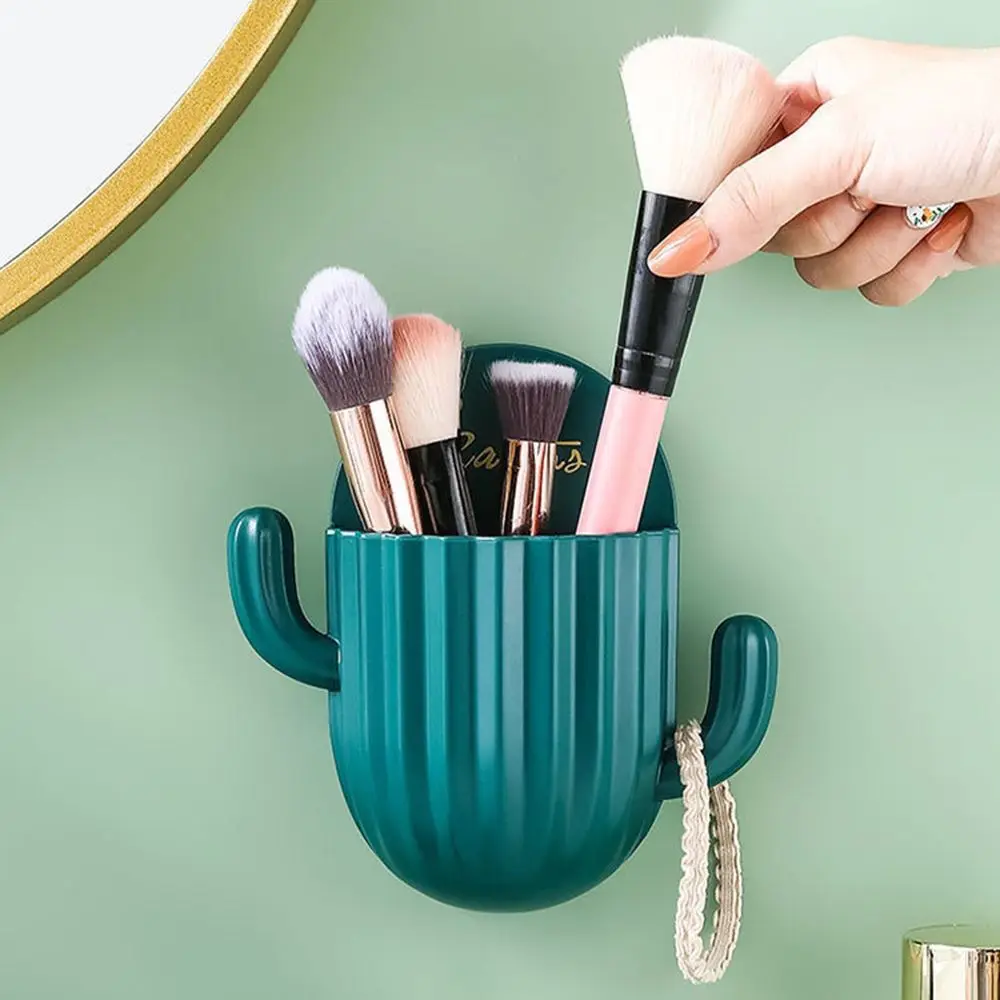 Plastic Wall Self-adhesive Cactus Storage Rack Bathroom Storage Holder Kitchen Bathroom Toothbrush Storage Wall Mount Holder