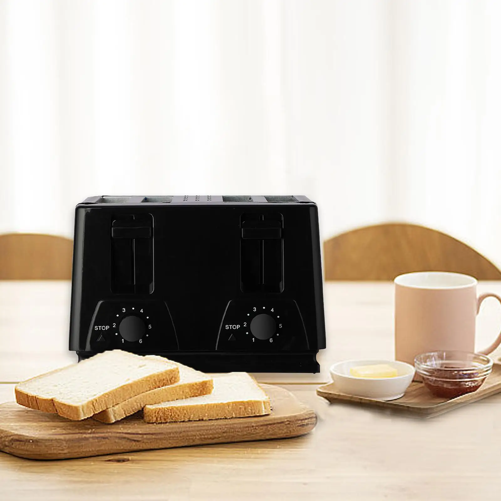Bread 4 Slices Convenient Wide Slots Breakfast Machine for Sandwich