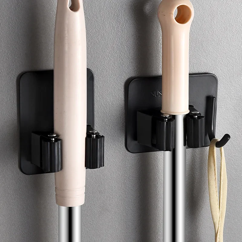 Supporto per scopa da muro in acciaio inox (4 pezzi) – Porta scopa senza forare, organizer per cucina, bagno o giardino | Leroy Merlin
