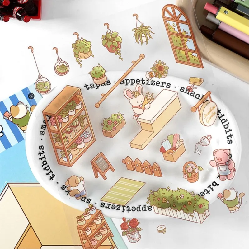 DIY 3D Puzzles Sticker 3D Miniature House Stacked Laundry Fireworks Display Scene Ledger Decorative Gift Sticker