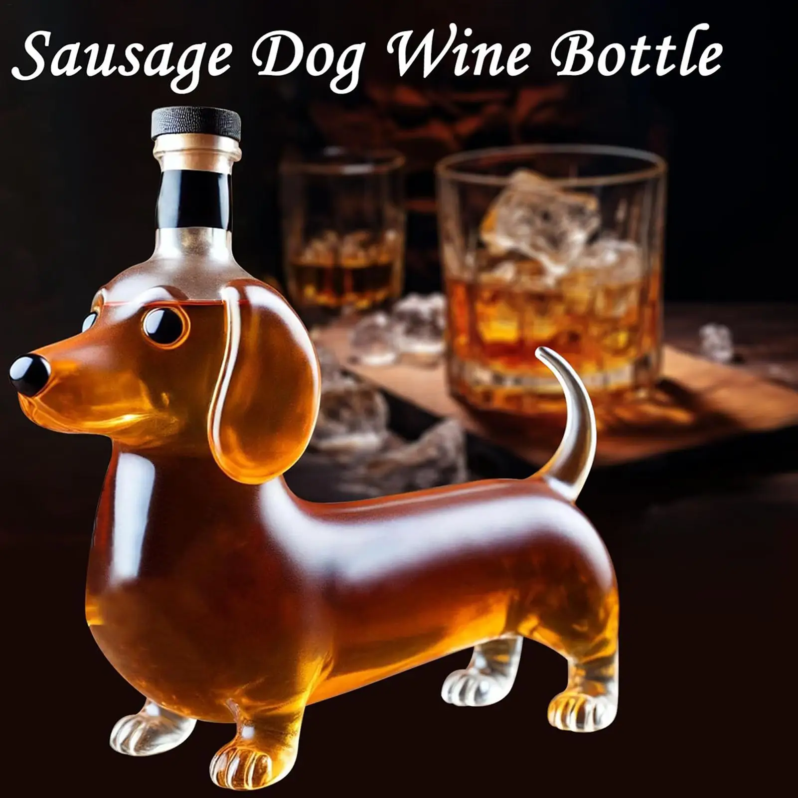 Empty Whiskey Bottle Dachshund Dog Shaped Decanter Empty Liquor Bottle Bar Birthday Party Wine Container Bottle Shelf Decoration