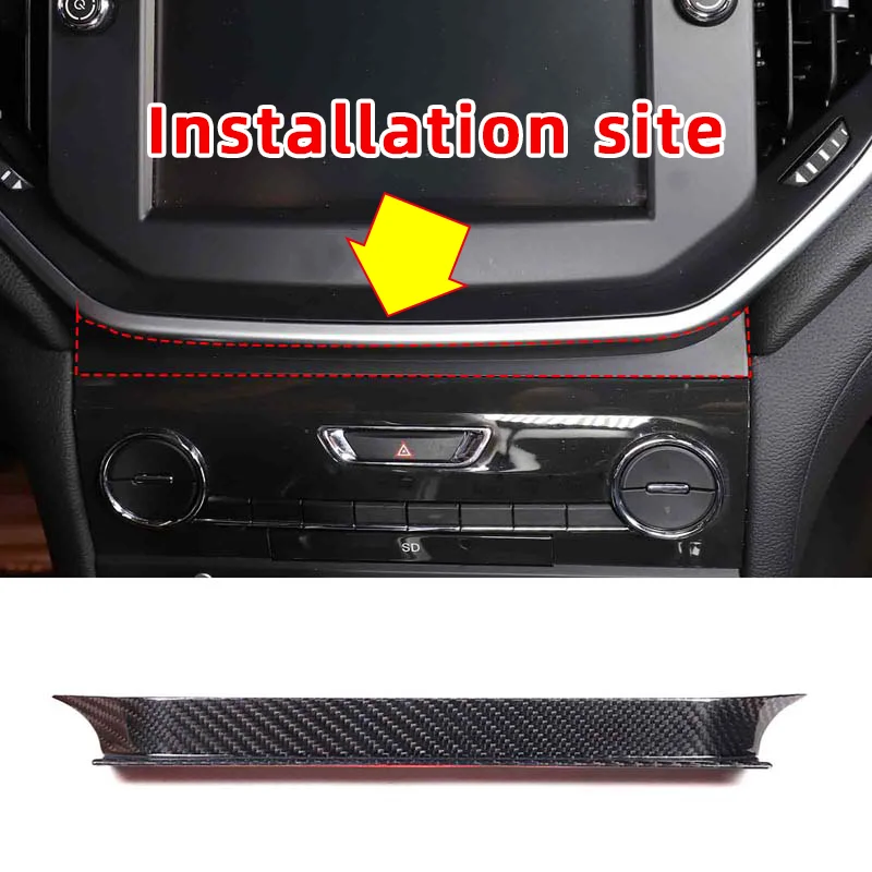 

For 14-15 Maserati Ghibli air conditioner switch upper decorative frame real carbon fiber air conditioner switch upper trim