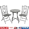 3 Piece Marbled Glass Mosaic Bistro Set Folding Table Chairs Indoor Outdoor Patio Furniture 1
