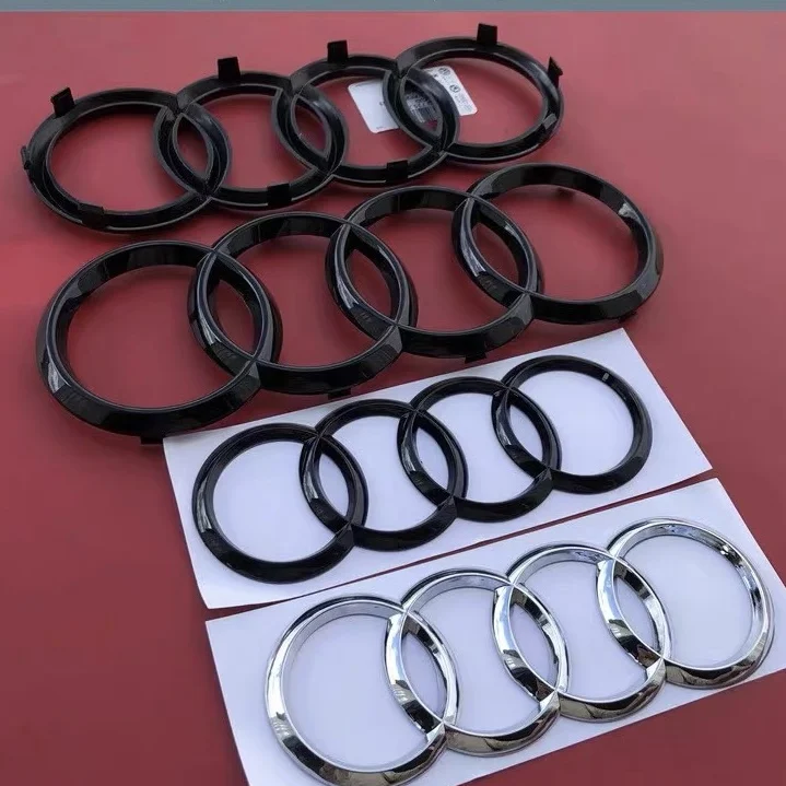 4 Ring ABS Car Hood Front Bonnet Grill Rear Trunk Emblem AUDI Logo Badge Sticker Decal A3 A4 A5 A6 A7 Q2 Q3 Q5 Q8 TT car badge sticker