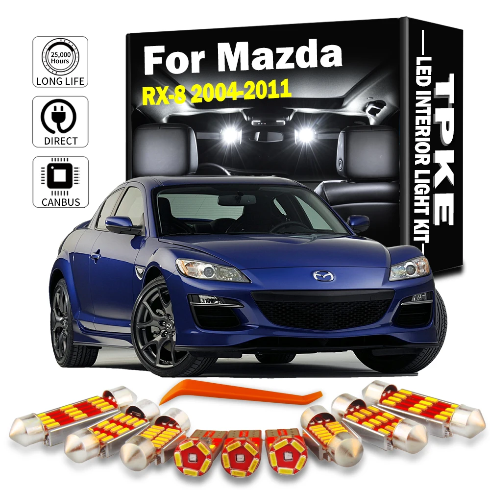 TPKE 10Pcs White Auto LED Light Bulbs Interior Kit For 2004-2008