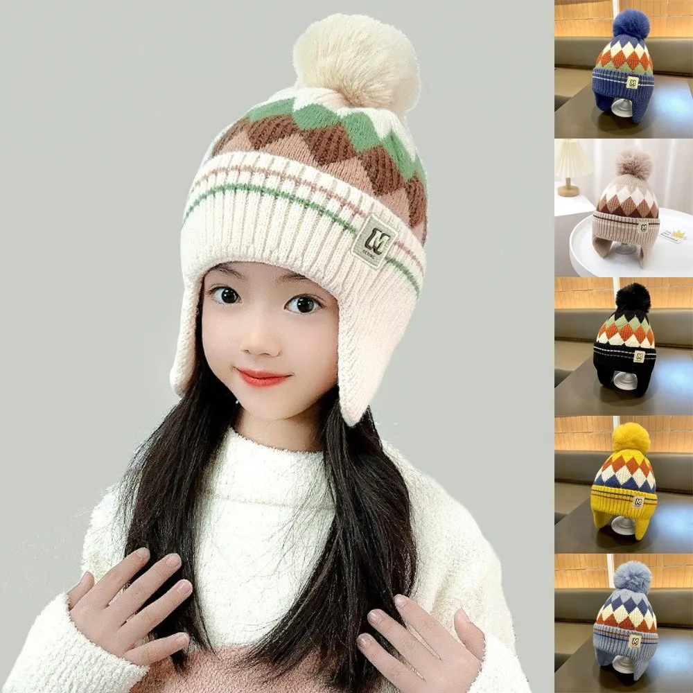 Warm Knitted Windproof Hat for Kids Cold Weather Ear Protection