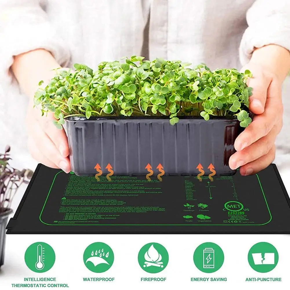 Seedling Heating Mat Waterproof Plant Seed Germination Propagation Clone Starter Pad Greenhouse