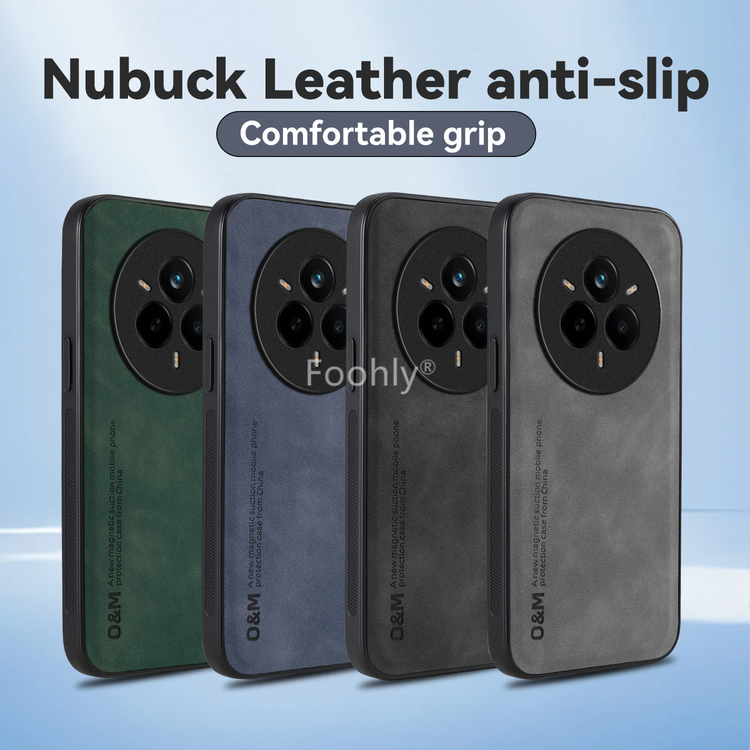 Shockproof Magnetic Nubuck Leather Protective Phone Case