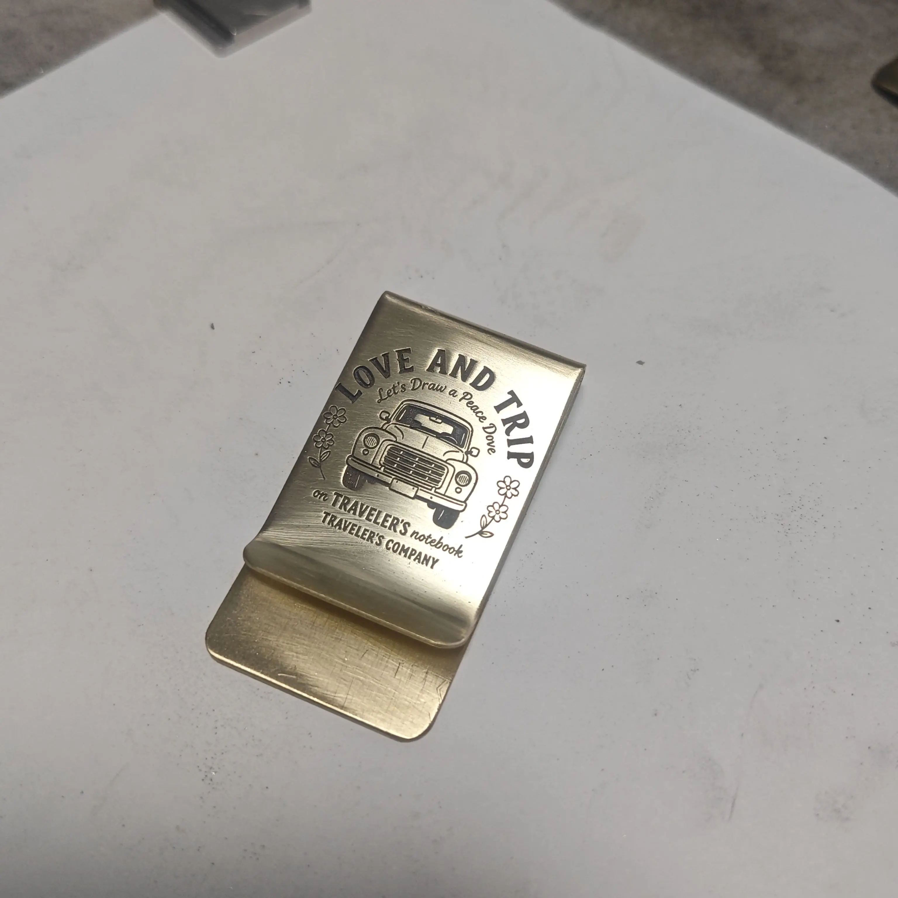 러브 트립 프린트 황동 종이 클립 저널 노트북 장식 귀여운 촬영 소품 DIY 플래너 문구류 영수증 바인더 클립