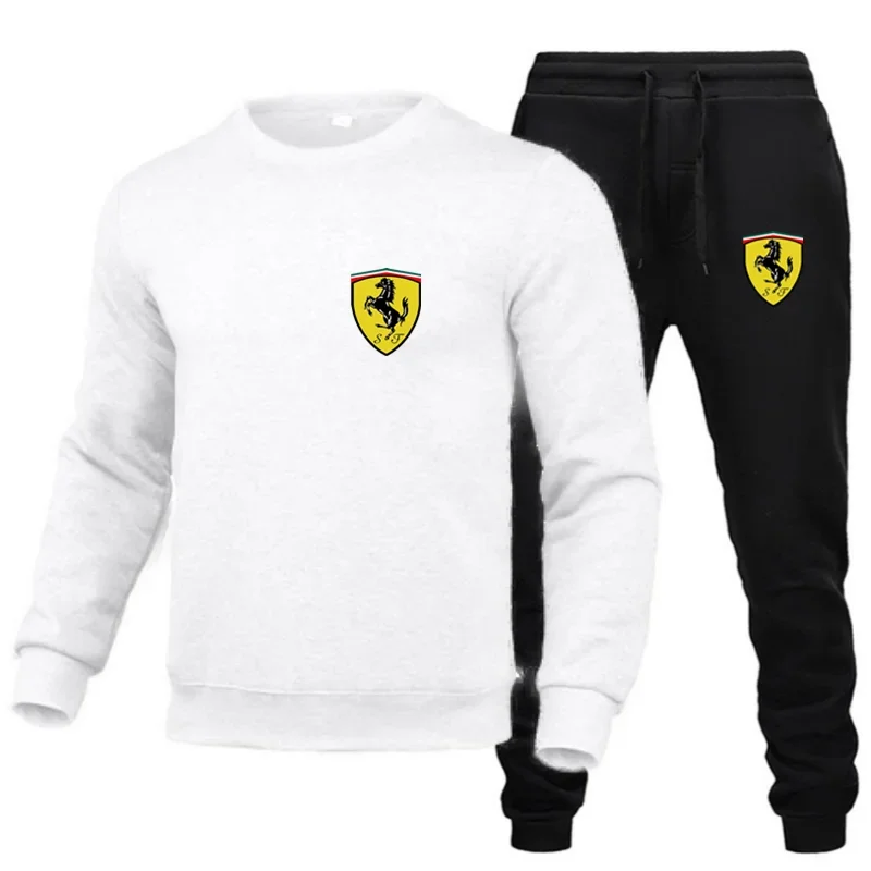 Men Autumn Winter Fleece Tracksuit Sportswear Male Fashion Casual Jogger Men Sweatpants Sweatshirt Suits