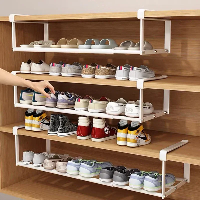Adjustable Shoe Rack Hanging Under Cabinets Clothes Shoe Storage Shelf Expandable Household Retractable Organizer Shoe Rack Shoe Organizer