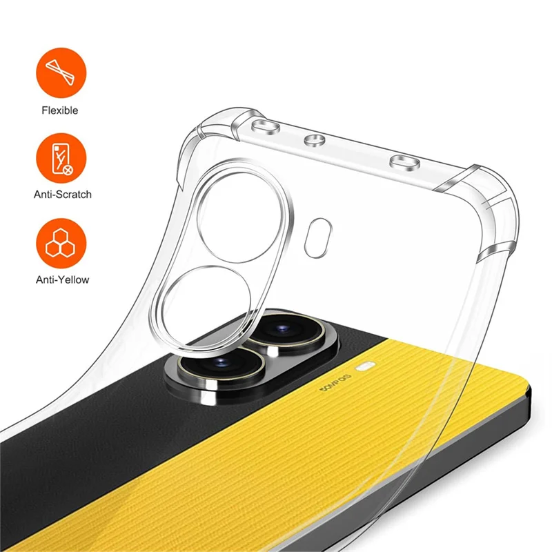 3-in-1、ケース+強化ガラス Poco X7 Pro 5G ソフトクリア耐震