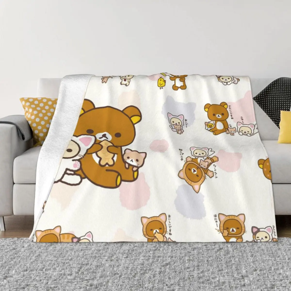 

Rilakkuma cute cat Throw Blanket Flannels For Baby for sofa Hair Blankets