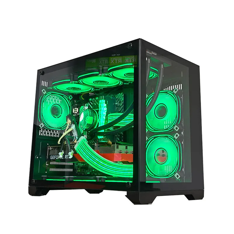 Computer Case Desktop MATX Sea View Room Supports 240/360 Water Cooled Full Side Transparent ITX Desktop MINI Case 5 Computer Case Desktop MATX Sea View Room Supports 240/360 Water Cooled Full Side Transparent ITX Desktop MINI Case - Image 5