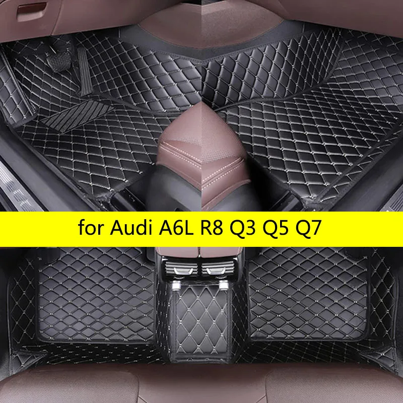 

CRLCRT leather car floor mats for Audi A6L R8 Q3 Q5 Q7 S4 S5 S8 RS TT Quattro A1 A2 A3 A4 A5 A6 A7 A8 car accessories styling