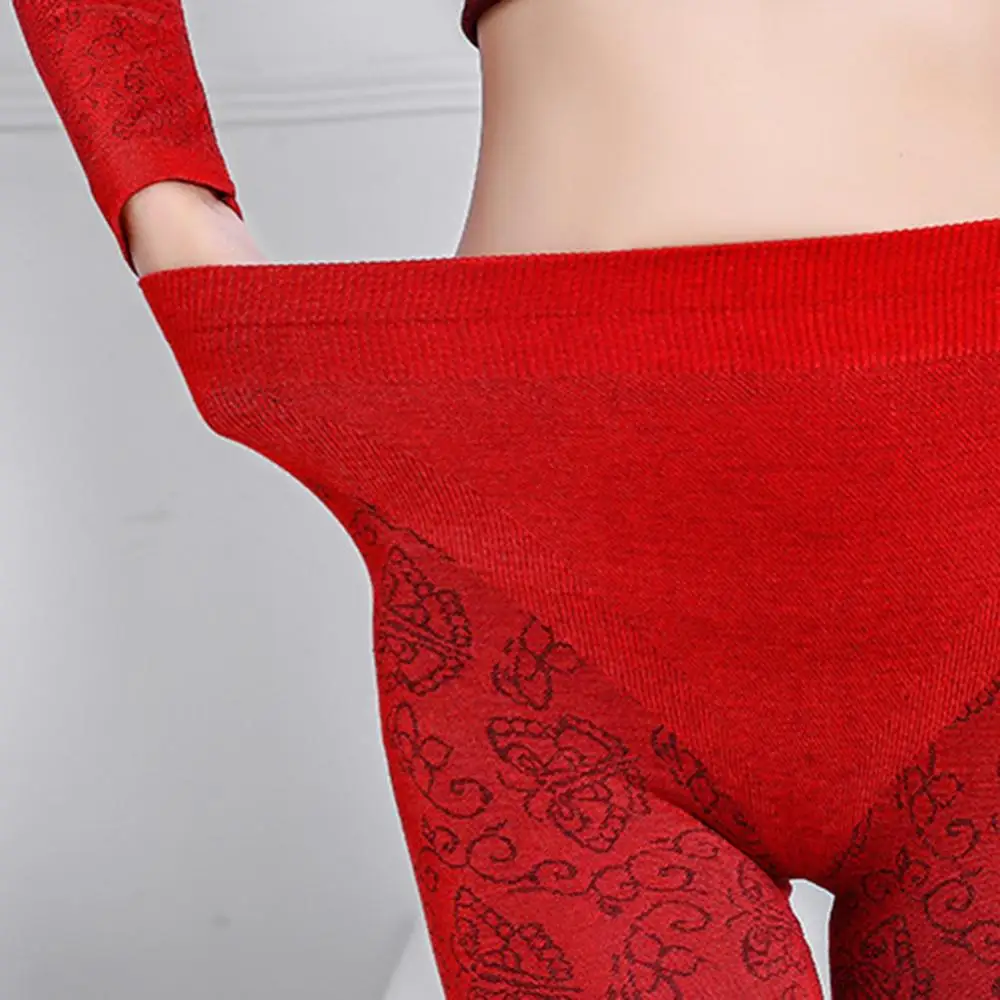 Thermal Underwear Sets Women 2Pcs Winter O Neck Top Long Pants
