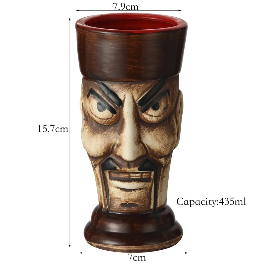 Hawaii-Themed Ceramic Tiki Beverage Mug