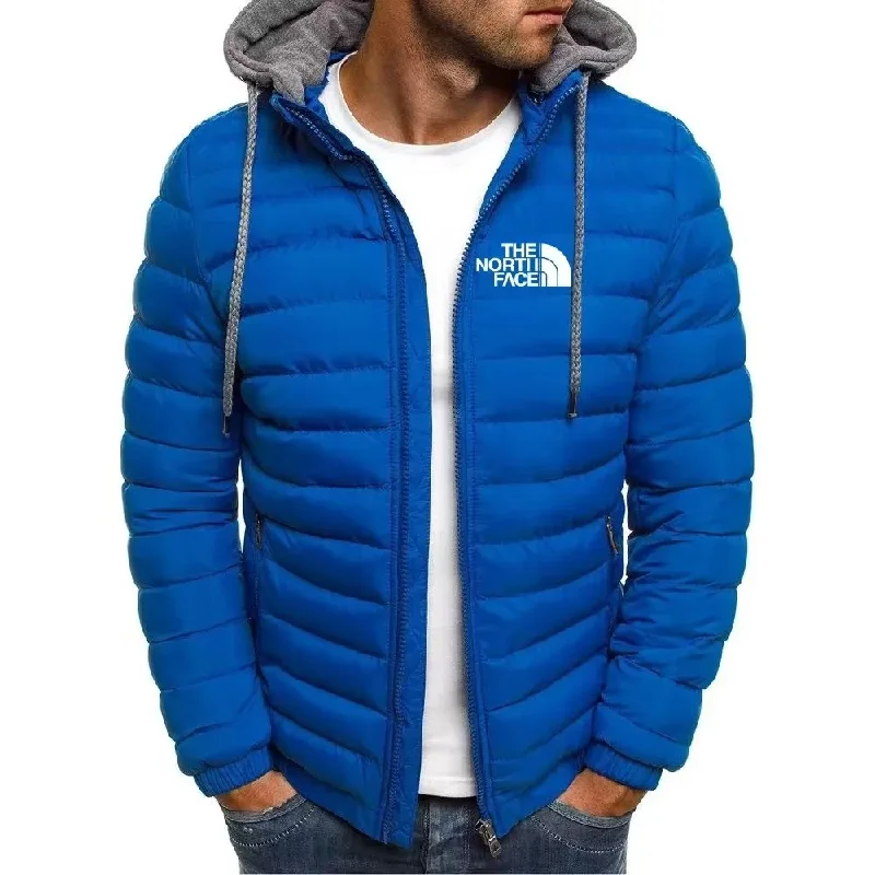 Winter Jacket Casual Jacket Cotton Jacket Men's Warm Parker Coat Jacket Casual Solid Color Stand Collar Windproof Cotton Down