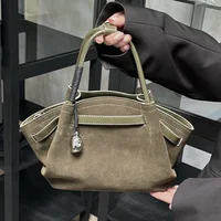 Genuine Grade Suede Cow Leather Women's Clip Bag Luxury Designer Brand Shoulder Crossbody Bags Ladeis Cowhide Small Handbag New