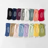 Women Backless Five Toe Yoga Socks Non-Slip Cotton Ladies Dance Ballet Socks Open Half Breathable Fitness Sport Sock for Pilates 6