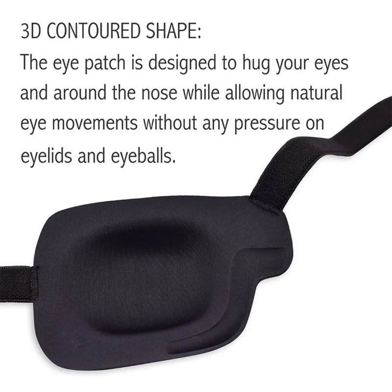 1PCS Black Single Eye Patch Adjustable 3D Foam Groove Eyeshades For Lazy Eyes Medical Use Concave Eye Patch Eye Patch