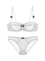 MOYISU femmes Sexy sous-vêtements en dentelle femmes demi-tasse push-up grande poitrine petit Ultra-mince respirant pur désir plus grande taille ensemble de soutien-gorge 6