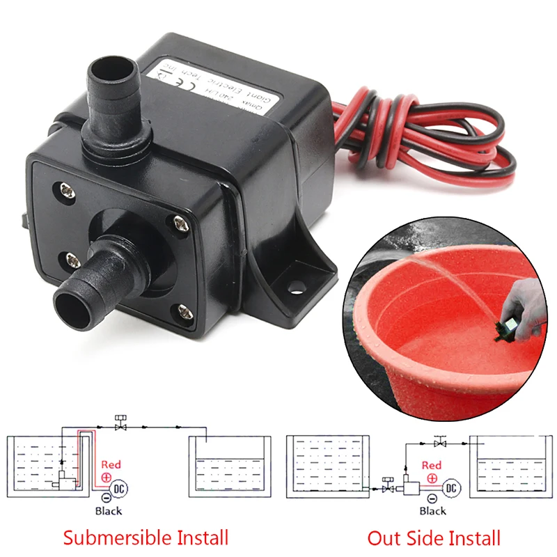 Mini DC12V for 3M 240L/H Brushless Motor Submersible Water