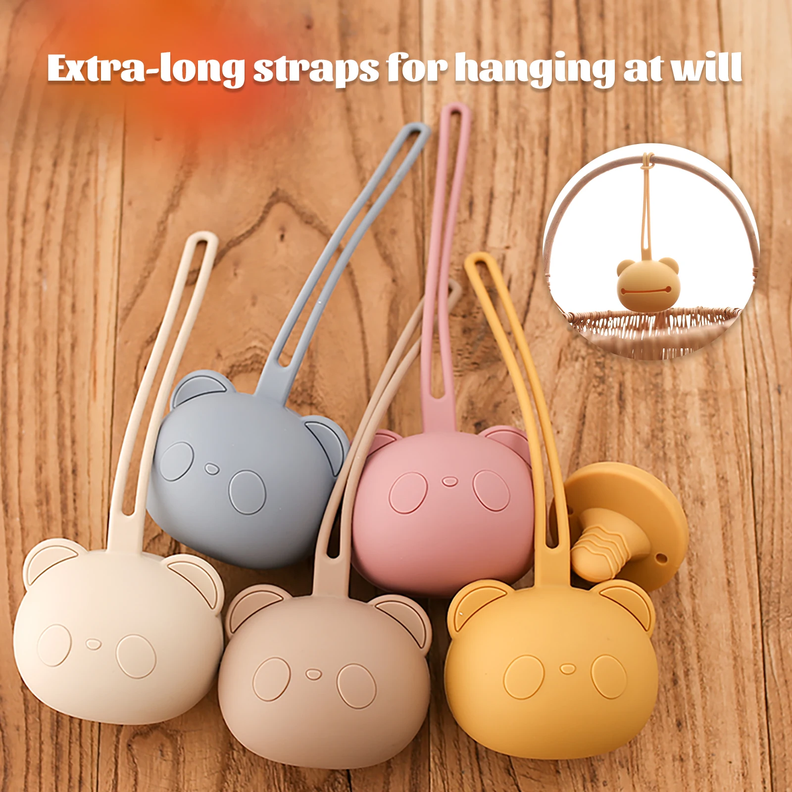 2PCS Cute Panda Shape Baby Silicone Nipple Holder Container Box Keep Pacifier Case And Accessories Storage Box Teat Attachment 2