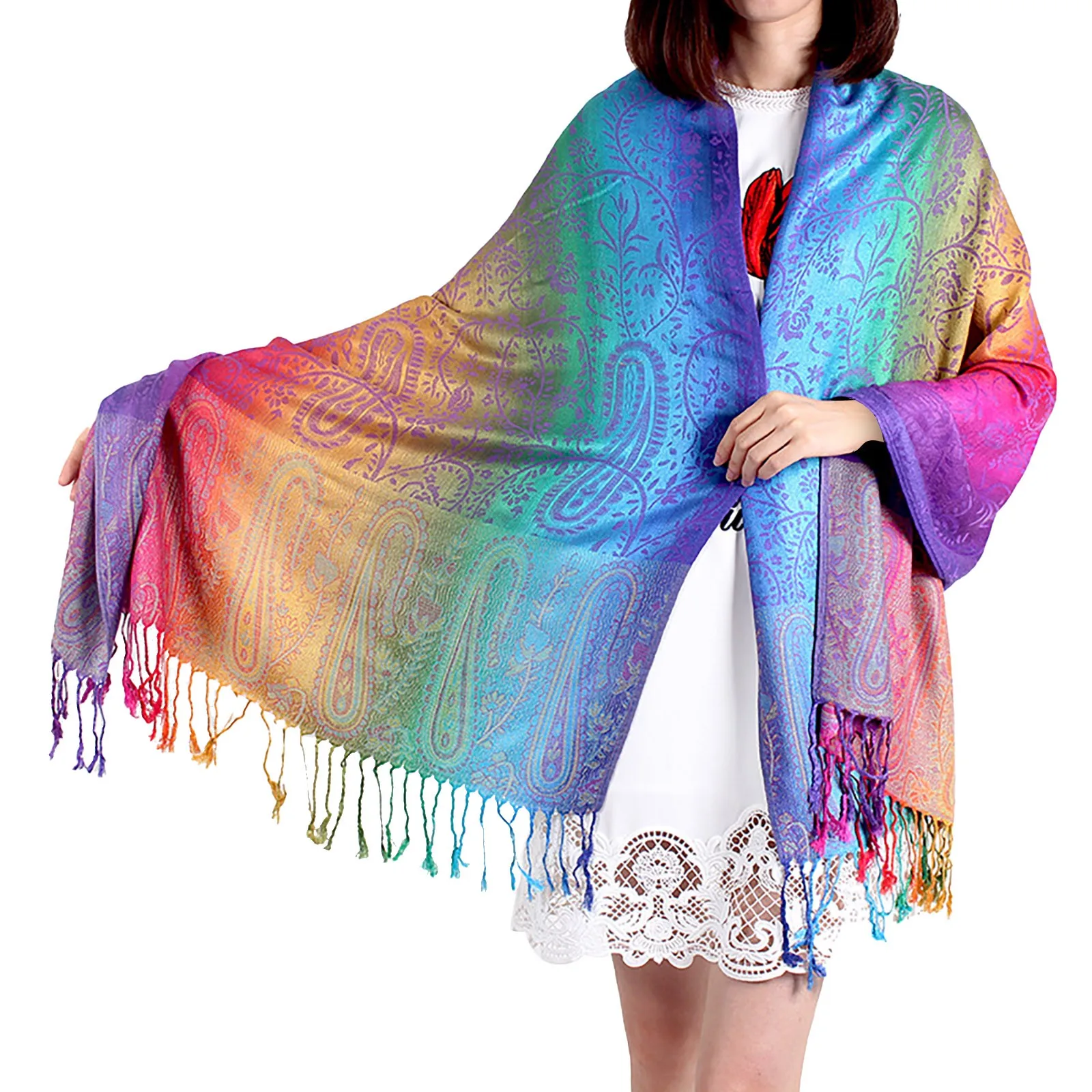 Women Multi-Color Scarf Long Soft Wrap Shawl Ladies Scarf Fashion Women Silk Scarf Luxury Satin Shawl Wraps Chiffon Hijab  스카프 2