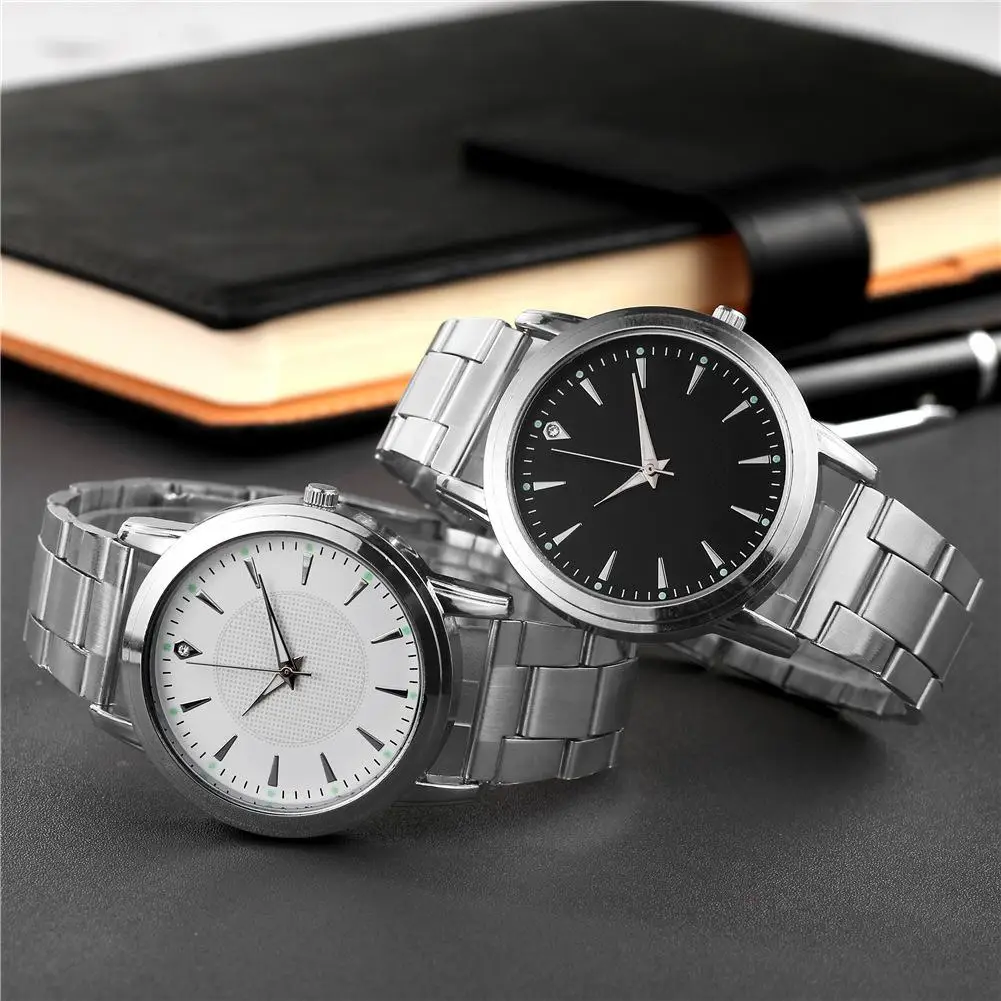 New couples pair of watches luminous steel belt women's men and women's models quartz watch gift watch