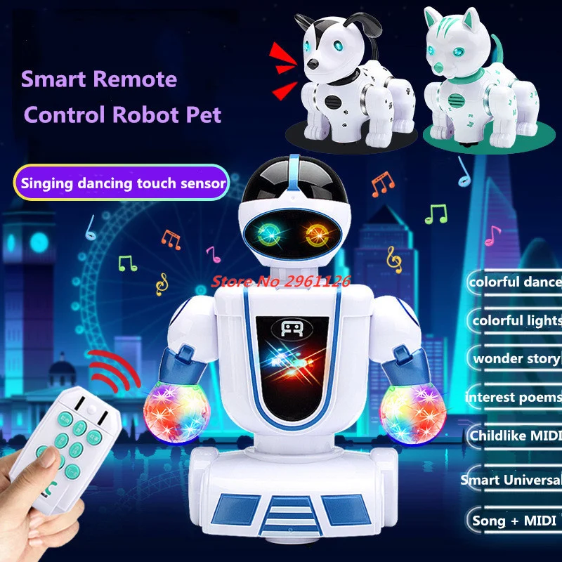 Intelligent Rc Robot Cat Wireless Touch Control Smart Cat Electronic Pets Kid Learning Toy Canto Danza Vs Dinosauro Elettrico