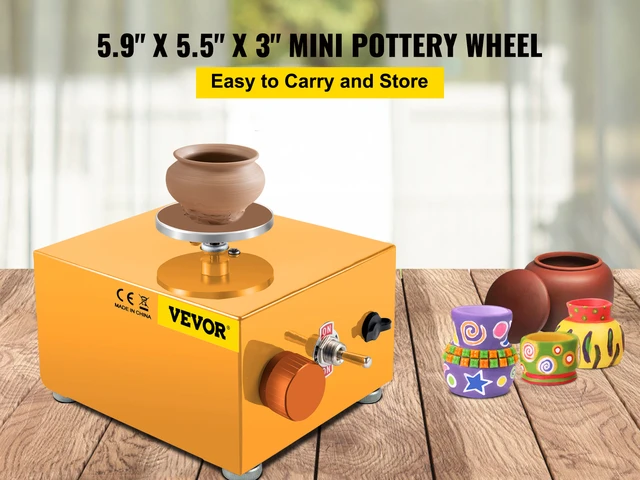 VEVOR Mini Pottery Wheel Machine With Turntable Trays Electric Pottery Tool  30W for Home & School Pottery Clay DIY Ceramic Work - AliExpress