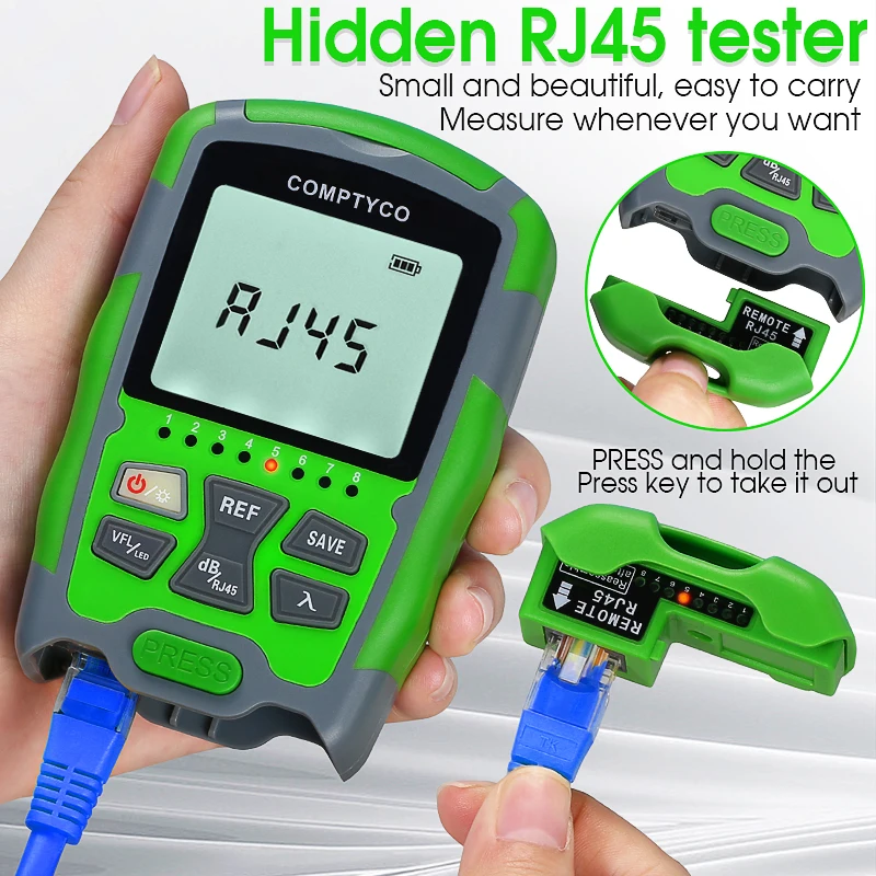 รูปสินค้า เครื่องวัดแสงไฟเบอร์ออปติก 4-in-1 สำหรับทดสอบสายเครือข่าย