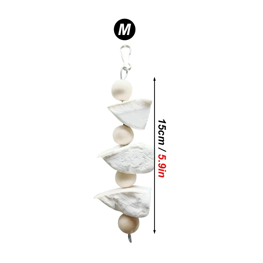 Cuttlefish Bone Bird Hanging Chew Toy Parrot Bird Teeth Calcium Supplementation Bite Toy for Small Animal Hamster Pet Supplies 5