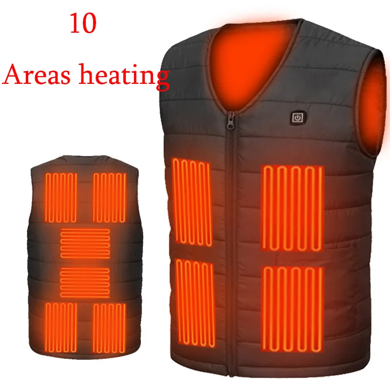 

10 Heated Vest Zones Electric Heated Jackets Men Women Sportswear Heated Coat Graphene Heat Coat USB Heating Jacket For Camping