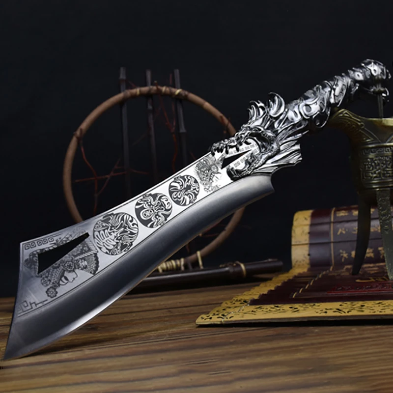 Wood Chopper Knife 9.5 Inch Sharp Long Hatchet Machete Handmade